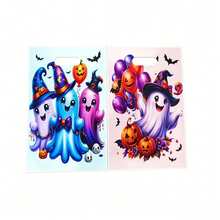 15/30/60PCS/Pack Halloween Theme Plastic Tote Bags: Cartoon Ghost & Pumpkin Print Gift Bags For Halloween Party - View 3