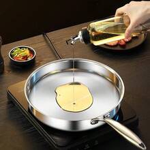 3-Ply Stainless Steel Heavy Duty Flat Bottom Frying Pan 304 Stainless Steel Non-Stick Skillet For Home Steak Searing And Stir-Frying - View 4