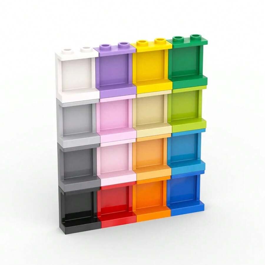 Piezas de bloques de construcción de Panel de pared, piezas de bloques de construcción, juguetes educativos, tecnología, Compatible con MOC, 20 piezas, 87552, 4864, 1X2X2, LDD 87552 - marrón - 20 unidades - Ver 1