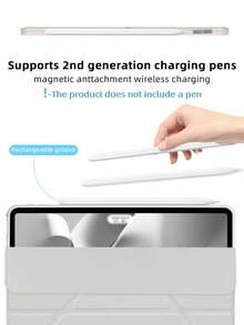 1個 矽膠Y型摺疊灰色平板保護殼，相容於iPad Mini1/2/3/Mini4/Mini5/Mini6/Mini7/Air/Air2/9.7/10.2/10.5/Air4/Air5/10.9/Pro 11"/10代/Air 11-In.(M2)-2024/Pro11-In.(M4)-2024/Air 11-Inch (M3) 2025/(A16) 11 Inch 11代 2025/Air 8(M4)2026(11-Inch)機型，不含筆，Y型摺疊可調多角度支架，PU皮革+TPU全覆蓋防震耐磨，蜂巢散熱，磁吸休眠/喚醒，極簡輕量，可摺疊平板保護殼Y型摺疊平板保護殼無筆槽 - 灰色 - 查看 4