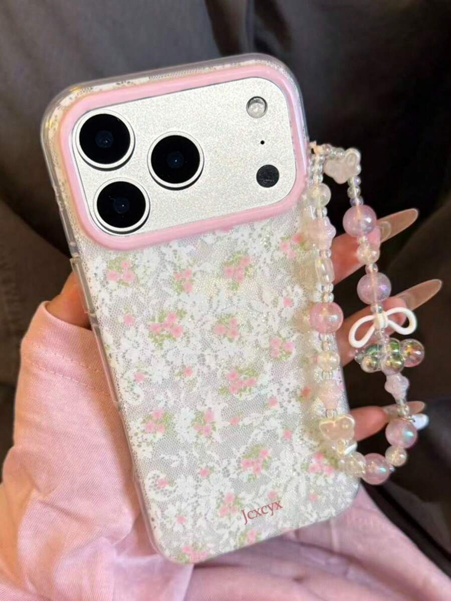 可愛蕾絲粉色花朵蝴蝶手機殼 適用於 iPhone 17 Pro Max 17 Pro 17 Air 17 16 15 14 13 12 11 Pro Max 軟膠防震保護套