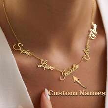 Custom 2-5 Multiple Names Personalized Family Name Necklace, Floating Names, Gift For Mom - Multicolor - View 2