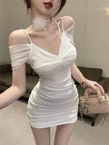 Women Short Dresses - White - View 1