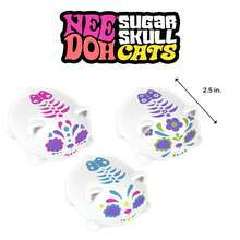 NeeDoh Nee Doh Sugar Skull Cats Stress Ball - Day Of The Dead Cat Squishy Fidget Toy, Slow Rebound Anxiety Relief Squeeze Toy For Kids & Adults, Assorted Designs - Multicolor - View 5