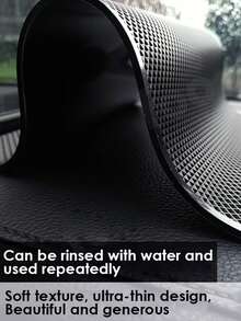 Non-Slip Grip Mat For Car Dashboard Phone Keys Holder Multipurpose Anti-Slip Adhesive Pad Strong Sticky Phone Mount Organizer Car Interior Accessories Storage Solution Dashboard Organizer Pad - Black - View 7