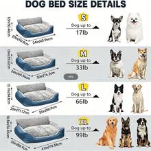 Blue-Gray Pet Bed With Side Support, Comfort Dog Bed Suitable For Small/Medium Dogs - Blue - View 3