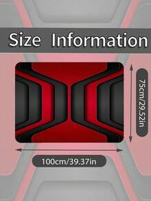 1pc Red & Black Fashion Print Car Trunk Mat - Durable Polyester Floor Mat, Practical For Daily Travel, Loading And Securing Cargo, Car Trunk Mat, Car Interior Decor Accessory - A - View 2