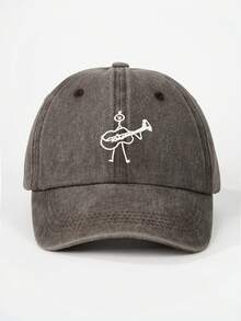 1pc Women's Embroidered Line Art Guitarist Washed Baseball Cap, Outdoor Adjustable Sun Protection Casual Hat, Suitable For Spring/Autumn Travel, Beach Vacation, Men's Sun Hat, Y2K Style Youth Cap - Baseball Cap - View 20