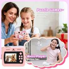 Kids Camera, Kids Instant Camera Set, Digital Camera Set, Equipped With 3 Rolls Of Film And 6 Colored Pens, Can Inspire Children's Drawing Ability. With Cute Cartoon Shaped Shell, This New Model Is Suitable As Christmas, Birthday And New Year Gift For Children Aged 3 To 12, Also Suitable As Portable Camera Toy For Boys And Girls To Record Life. - Multicolor - View 7
