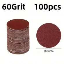 100片 2英吋氧化鋁砂紙 60-3000號，附電動旋轉工具安裝接頭，耐用居家拋光套組，適用於木工、金屬、汽車、家具、木工工具、汽車拋光、精密拋光 - 紅色 - 查看 18