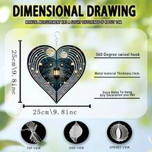 2D金屬心形風鈴,附360°旋轉掛鉤,精緻花園設計,適合陽台與庭院懸掛,四季皆宜的裝飾與創意禮物,適用於室內外,僅含風鈴(不含吊墜),隨機款式 - A - 查看 3