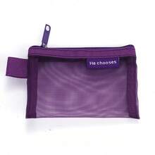 5pcs/1pc Tas Perlengkapan Mandi Jaring Segitiga Nilon Kapasitas Besar, Tas Kosmetik Portabel Tahan Air, Tas Kosmetik Multifungsi, Tas Alat Tulis, Tas Penyimpanan Kabel Data, Dompet Koin, Tas Penyimpanan Jaring Persegi Nilon Warna Retro, Tas Penyimpanan Kecil - MultiWarna - View 11
