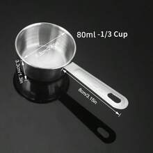 1pc Stainless Steel Dog Food Measuring Cup, Graduated Pet Food Spoon, Suitable For Cats And Dogs, Multiple Sizes Available, 60ml-235ml, 1/4 Cup~1 Cup - Multiple Specifications - View 9