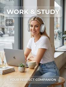 Wireless Bluetooth 5.3 Over-Ear Headphones,15H Playtime,  For Work/Study/Sports/MusicSleek Wireless Bluetooth Headphones, Type-C Charging, AUX Support, Comfortable Over-Ear Headset For Daily Use - View 9