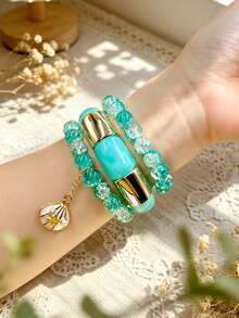 3 pièces Bracelet multicolore à perles multicouches style bohème avec pendentif en coquillage pour femmes, vacances à la plage - Bohême - Voir 20