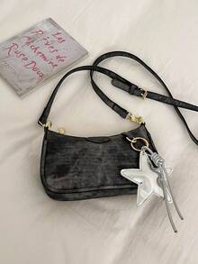 Fashionable Korean Style Casual Women's Handbag, New Minimalist Chic Versatile Shoulder & Crossbody Bag - Black - View 7
