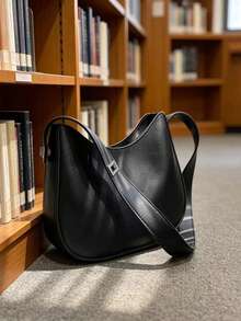 Tas Selempang Minimalis Warna Teh Susu Lembut, Kulit Halus dan Lentur dengan Desain Bentuk Bulan Sabit, Tali Lebar untuk Kenyamanan, Cocok untuk Perjalanan Sehari-hari dan Acara Santai, Kemewahan yang Sederhana, Menciptakan Suasana Santai - MultiWarna - View 12