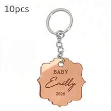 Gold Mirror Acrylic Personalized Name Baptism Favor Tags Keychain, Gold Acrylic, Chocolate Favor, Mirror Label, Luxury Cross Favor, "Mi " Label, Personalized Gift Label - Multicolor - View 23