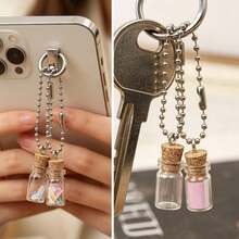 10pcs DIY Wishing Bottles Keychain Creative Glass Small Charm Pendants For Phone Backpack Pendants Couples Friends DIY Decor - Multicolor - View 8