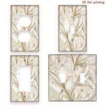 1pc Ivory Beige Tropical Monstera Leaf Light Switch Cover Plate - Single/Double Toggle Switches, Easy Install Decorative Outlet Cover Home, Bathroom, - Rocker/Decora 11cm*7.5cm - View 2