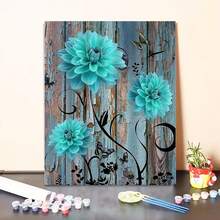 Digitales Ölmalerei-Set für Erwachsene und Anfänger - 16*20 Zoll/1 Stück, ungerahmt, DIY einfaches Acrylmalset, Heimdekoration Kunsthandwerk, ideales Geschenk zum Geburtstag, Vatertag, Weihnachten, Muttertag und Valentinstag - Blätter und Blüten - Übersicht 10