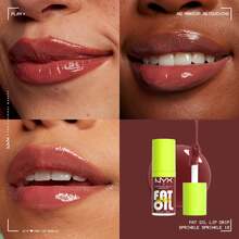 NYX Fat Oil Lip Drip 12 Sprinkle Sprinkle 0.16oz/4.8ml 唇油，高光澤，適合女性，莓果色，滋養油成分，適合日常配戴 - Sprinkle Sprinkle (FOLD12) - 查看 4