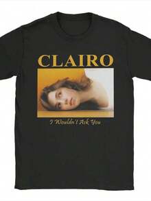Maglietta Singer Clairo da uomo, t-shirt vintage a maniche corte con stampa, colore denim-toneve, collo rotondo, 100% cotone. Nuova collezione 2026, unisex, colore unito, oversize, morbida, delicata sulla pelle, traspirante, vestibilità ampia, casual da tutti i giorni, streetwear, adatta per tutte le stagioni, all'aperto e vacanze, top per uomo, donna e adolescenti - nero - Visualizzare 1