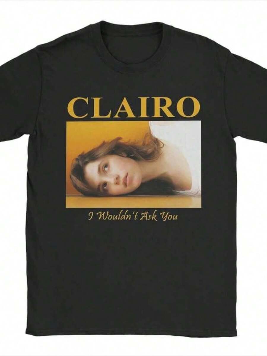 Maglietta Singer Clairo da uomo, t-shirt vintage a maniche corte con stampa, colore denim-toneve, collo rotondo, 100% cotone. Nuova collezione 2026, unisex, colore unito, oversize, morbida, delicata sulla pelle, traspirante, vestibilità ampia, casual da tutti i giorni, streetwear, adatta per tutte le stagioni, all'aperto e vacanze, top per uomo, donna e adolescenti - nero - Visualizzare 1