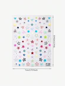 1pc Multi-Style Graffiti Star Combination Pattern Nail Stickers, Y2K Style - Suitable For DIY Nail Art Creative Decor Stickers, Cute Cartoon Stickers - Multicolor - View 6