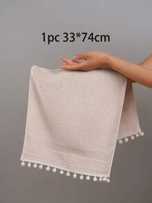 QIBHI Bộ 1/3/8 khăn bông 100% viền satin, mềm mại, thích hợp cho phòng tắm, khách sạn, phòng tập thể dục, du lịch, làm quà tặng, salon, thể thao, ngoài trời, bãi biển, trường học, chuẩn bị năm học mới, phụ kiện du lịch, đồ dùng thiết yếu tại nhà. - Màu Khaki - Xem 9