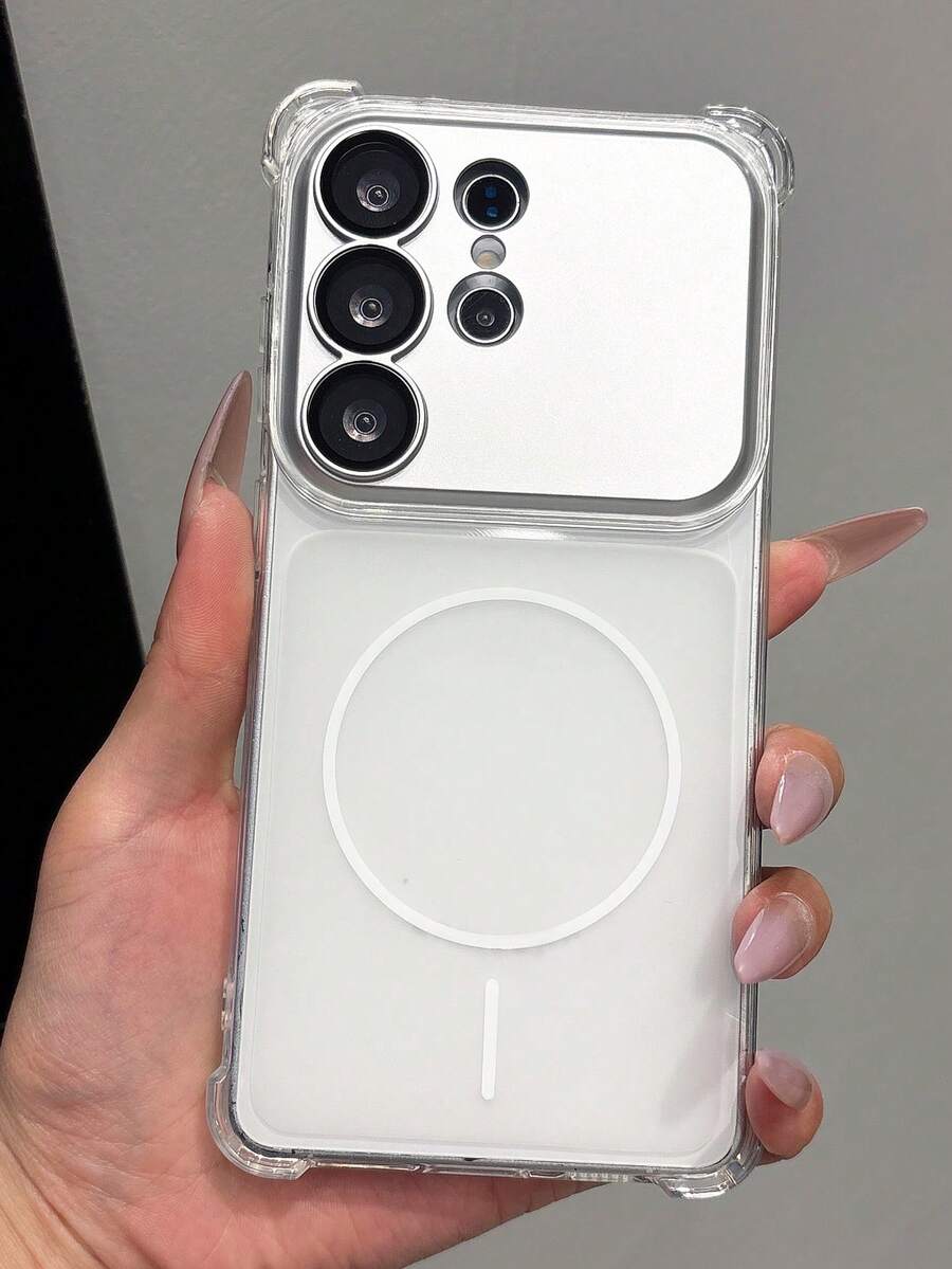 Luxury Clear Transparent Magnetic Detachable Lens Phone Case Compatible With Samsung Galaxy S26 S25 S24 Ultra Plus Four-Corner Anti-Fall Camera Protective Bumper Back Cover
