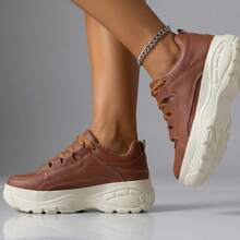 Women's Platform Sneakers Buffalo Chunky Style For Street And Casual Looks Elegant Casual Lace-Up Party Office - 駝色 - 查看 5