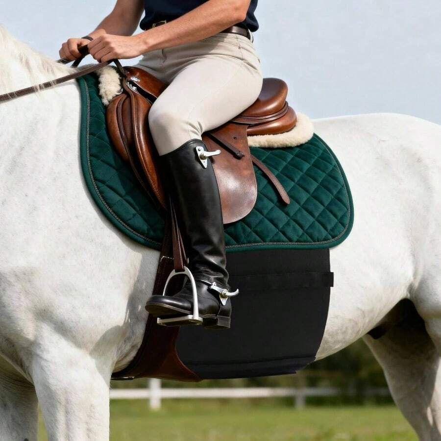 Black Horse Belly Guard Cover Protecting Abdomen From Spurs And Injured Skin Comfortable Belly Band Breathable Horse Spurs Band Full Size - Width 35cm + XX-large - View 1