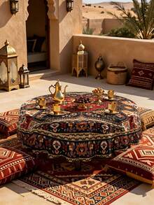1/2 piezas Mantel, Mantel con patrón floral geométrico estilo persa, material de poliéster, adecuado para mesas de comedor redondas y cuadradas, decoración de cocina, restaurante, mesa de café, picnic, camping, arreglo de granja rústica, protección de la superficie de la mesa, decoración festiva, aplicación en múltiples escenarios, diseño de patrón tradicional exquisito - Multicolor - Ver 5
