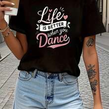 Camiseta para Parejas con Diseño de Osito de Trapo y Corazón - Negro - Ver 1