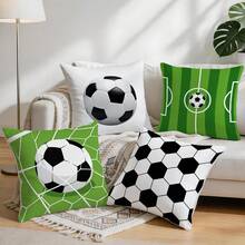 4pcs/Set Football Themed Pillow Cover, Single-Sided Printed Cushion Cover, Suitable For Living Room, Bedroom, Home Decor, All Seasons - Multicolor - View 9