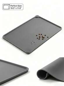 Minimalist Silicone Pet Feeding Mat | Superior Waterproof Performance | High-Raised Edge Protection | Reusable & Washable | Cat Food Catcher Mat | Catches Food Spills | Dog Feeding Bowl Mat | Protects Carpets & Tile Floors From Water Drips & Wet - Style A - View 4