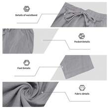 2026 New Men's Linen Long Sleeve Shirt Set Lapel Collar Breathable Beach Vacation Casual Outfit - 灰色 - 查看 5