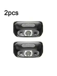 Linterna frontal recargable por USB con sensor - Ultraligera, linterna LED portátil, diseño de doble interruptor, detección de gestos manuales, adecuada para senderismo, camping, pesca, correr, caza, equipo de camping | Linterna frontal ajustable | Faro duradero - Multicolor - Ver 13