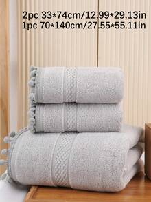 QIBHI 1/3/8 cái tùy chọn Khăn bông cotton tinh khiết thanh lịch/Khăn tắm/Khăn tắm lớn màu trơn viền satin 100% cotton bông tinh khiết mềm mại Khăn mặt/Khăn tắm trang trí nhà cửa phù hợp cho phòng tắm, khách sạn, phòng gym, du lịch, quà tặng, bãi biển, trường học, tựu trường, du lịch, phụ kiện du lịch, đồ dùng thiết yếu trong nhà, khăn, chăm sóc da - Màu Xám nhạt - Xem 15