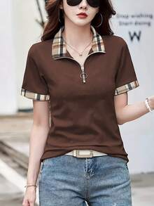 Fashionable Casual Top For Women - [咖啡店] - 查看 3