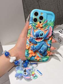 Disney Has Authorized, Phone Case - Chain Set, The Stitch Lilo & Stitch 3D Phone Case Plus A Silicone 3D Stitch Bracelet With Metallic Ring Removable Bracelet, Stitch And Angel Pattern, Compatible With Iphone17/16/15/14/13/12/11/XS/XR/X Plus Pro Max, A Stylish Cartoon Phone Case, The Perfect Gift Choice, Phone Protection, Durable Phone Cover, Great Gift For Friends And Family. - trắng - Xem 6