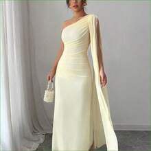 Vestido ajustado de color amarillo claro para mujer, elegante para primavera/verano - Rosa - Ver 5