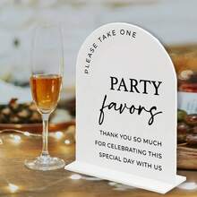 Elegant Acrylic Arch Table Card With Stand - 2D Flat Printed For Wedding, Party And Special Events Decor - Multipurpose Celebration Sign, No Power Needed, Wedding Table Decor, Durable Material, Script Design - White - View 6