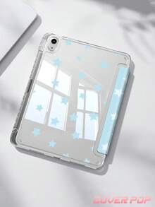 藍星海龜雙面彩繪效果壓克力水晶保護殼，相容 iPad Air 8(M4)2026(11-Inch)/(13-Inch)、10th Gen、10.2/Mini6/Mini7/9.7-Inch，相容 Galaxy Tab A9 Plus，3+Y 折疊防彎曲，強化矽膠護角，自動喚醒/睡眠功能，內置筆槽，多角度可折疊支架，完美日常保護，節日禮物 - 彩色 - 查看 5