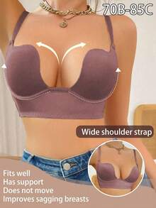 Contoured Cup Women's Bra With Underwire Support, Lifting & Shaping, Soft & Comfortable Lingerie - Brown - View 4