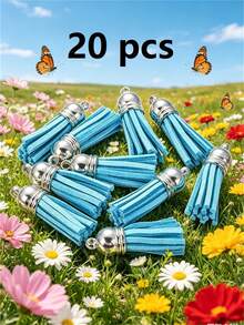 20/500/Pcs 鑰匙圈流蘇，大宗皮革流蘇，用於珠寶製作，彩色麂皮流蘇吊飾鑰匙圈手工DIY配件 - 彩色 - 查看 34