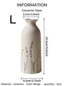 1件奢華手工復古薰衣草壓紋陶瓷花瓶，法式鄉村花卉藝術裝飾，適用於客廳、臥室、書房、辦公室，鮮花/乾花展示，婚禮週年禮物 - 卡其色 - 查看 14