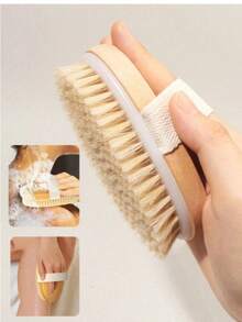 Bamboo Body Scrub Brush - Dry & Wet Use Exfoliating Massage Brush, Vegan Bristles Deep Cleansing Back & Cellulite Care - View 8