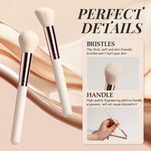 BS-MALL 8pcs Portable White Makeup Brush Set, Travel Makeup Brush Kit With Eyeshadow Brush, Concealer Brush, Eyebrow Brush, Blush Brush For On-The-Go Makeup Touch-Ups - White - View 3